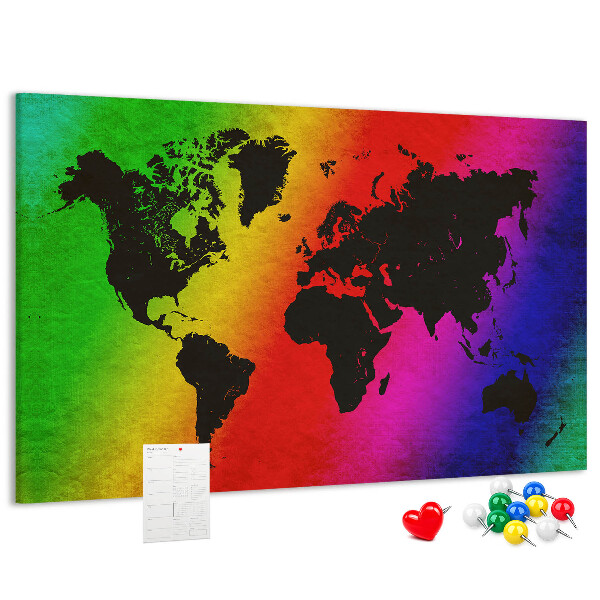Cork display board World map