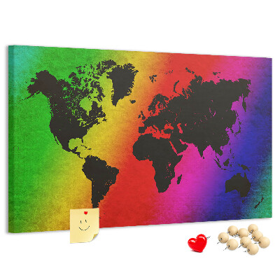 Cork display board World map
