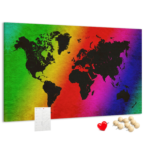 Cork display board World map