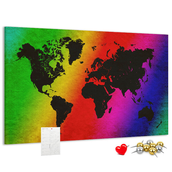 Cork display board World map