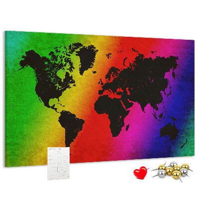 Cork display board World map