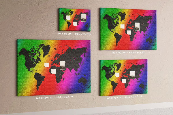 Cork display board World map