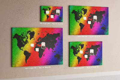 Cork display board World map
