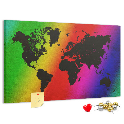 Cork display board World map