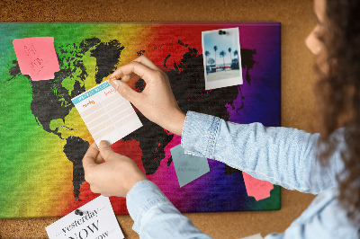 Cork display board World map