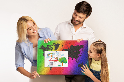 Cork display board World map