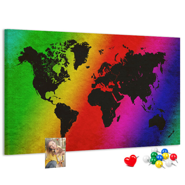 Cork display board World map