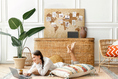 Cork memo board Old-style world map