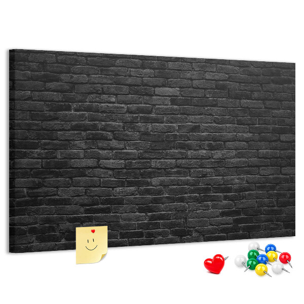 Cork display board Dark brick wall