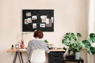 Cork display board Dark brick wall