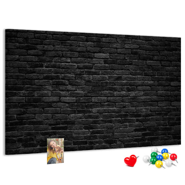 Cork display board Dark brick wall