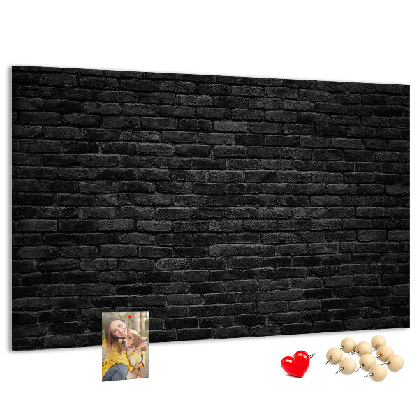 Cork display board Dark brick wall