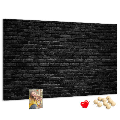Cork display board Dark brick wall