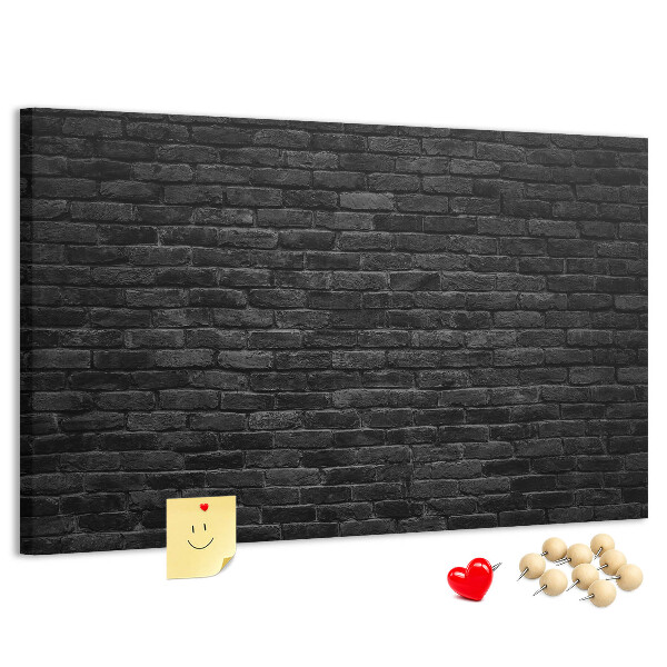Cork display board Dark brick wall