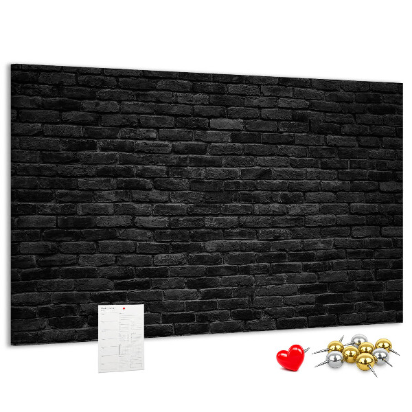 Cork display board Dark brick wall