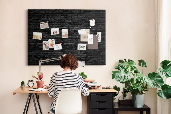 Cork display board Dark brick wall