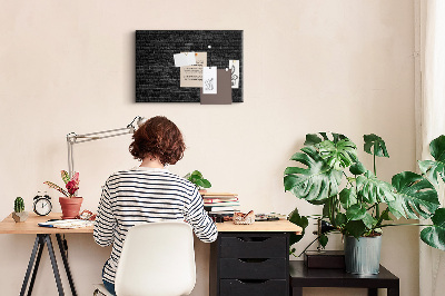 Cork display board Dark brick wall