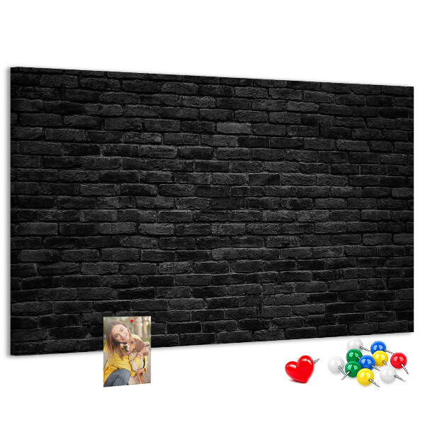 Cork display board Dark brick wall