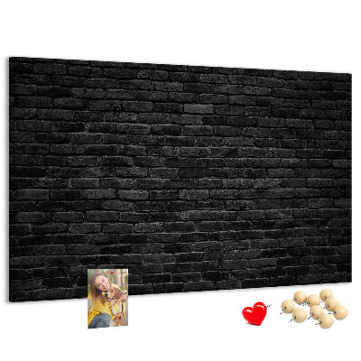 Cork display board Dark brick wall