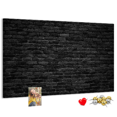Cork display board Dark brick wall