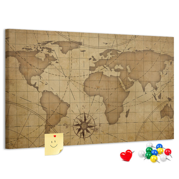 vintage world map design
