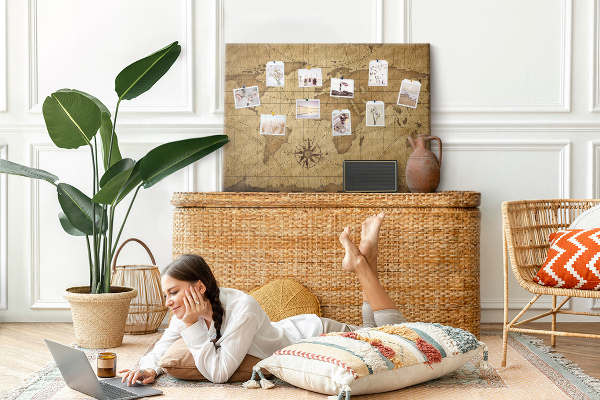 Cork memo board Vintage world map