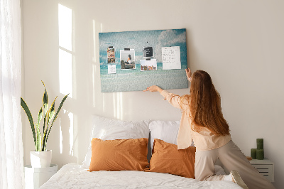 Cork board Sea landscape
