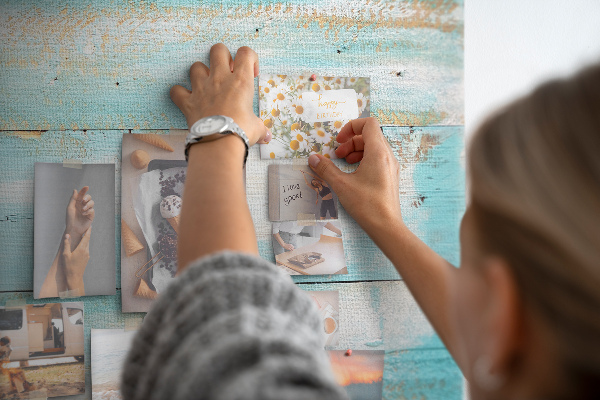 Cork memo board Blue boards