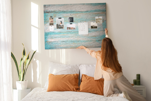 Cork memo board Blue boards