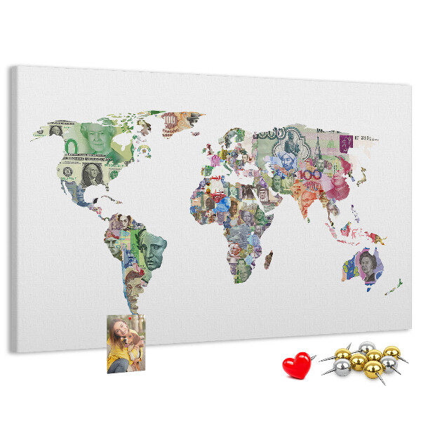Cork display board World map