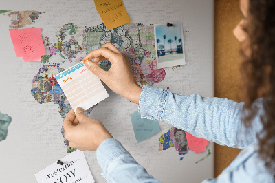 Cork display board World map