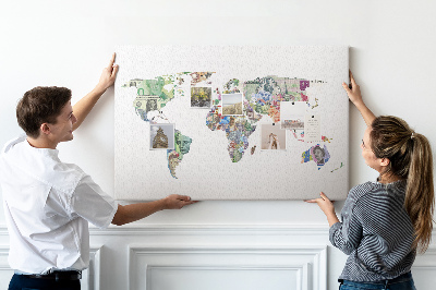 Cork display board World map