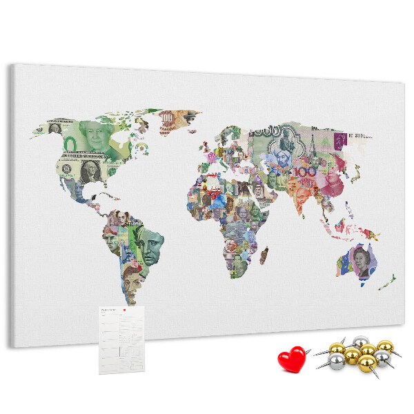 Cork display board World map