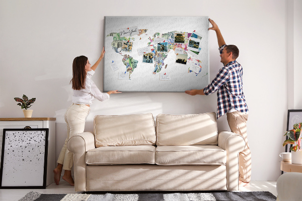 Cork display board World map