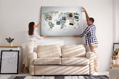 Cork display board World map