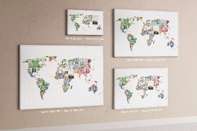 Cork display board World map