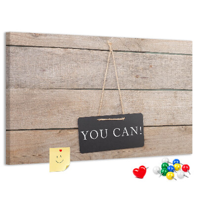 Cork memo board You can do it! lettering