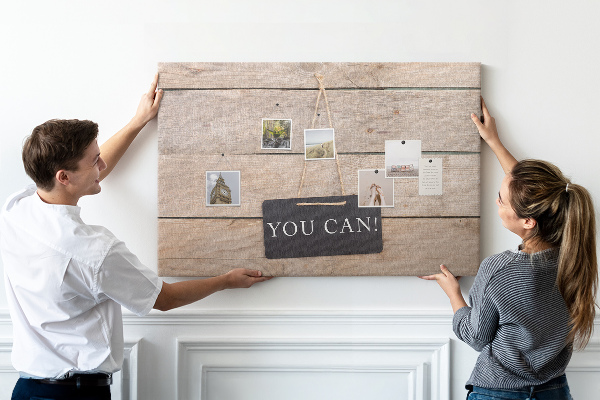 Cork memo board You can do it! lettering