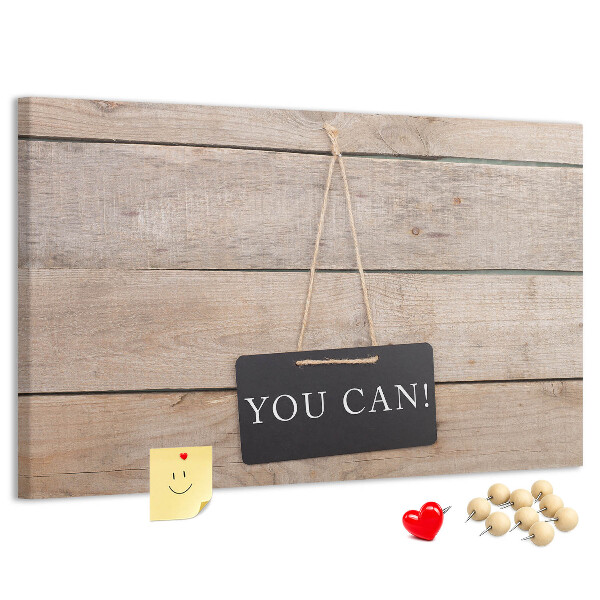 Cork memo board You can do it! lettering