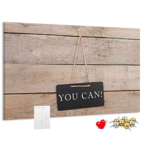 Cork memo board You can do it! lettering
