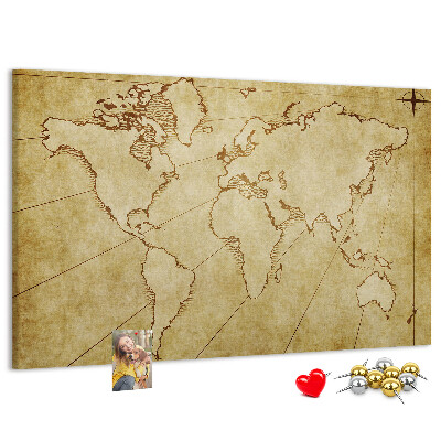 Cork board Old world map