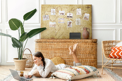 Cork board Old world map