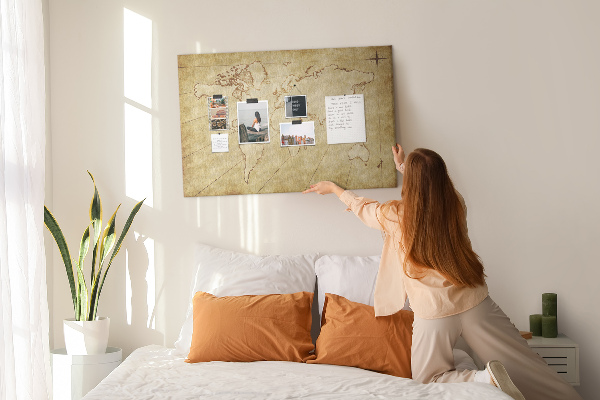 Cork board Old world map