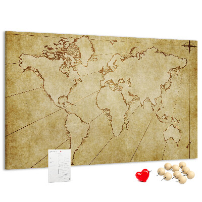 Cork board Old world map