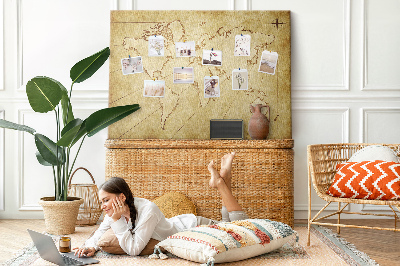 Cork board Old world map
