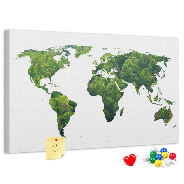 Cork display board Green forest map