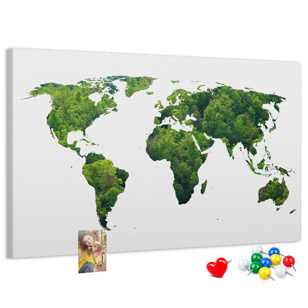 Cork display board Green forest map