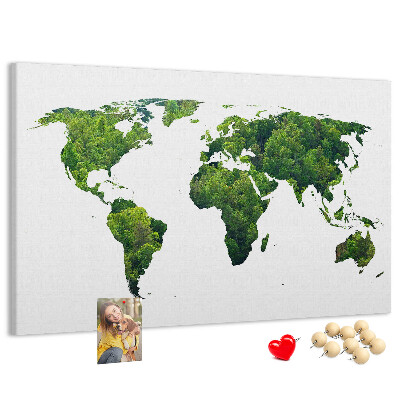 Cork display board Green forest map