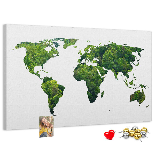 Cork display board Green forest map