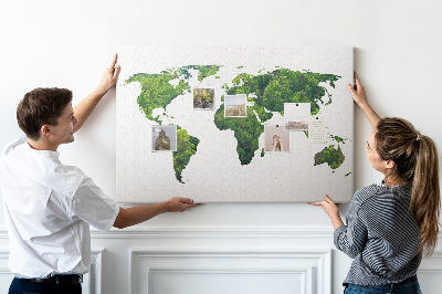 Cork display board Green forest map